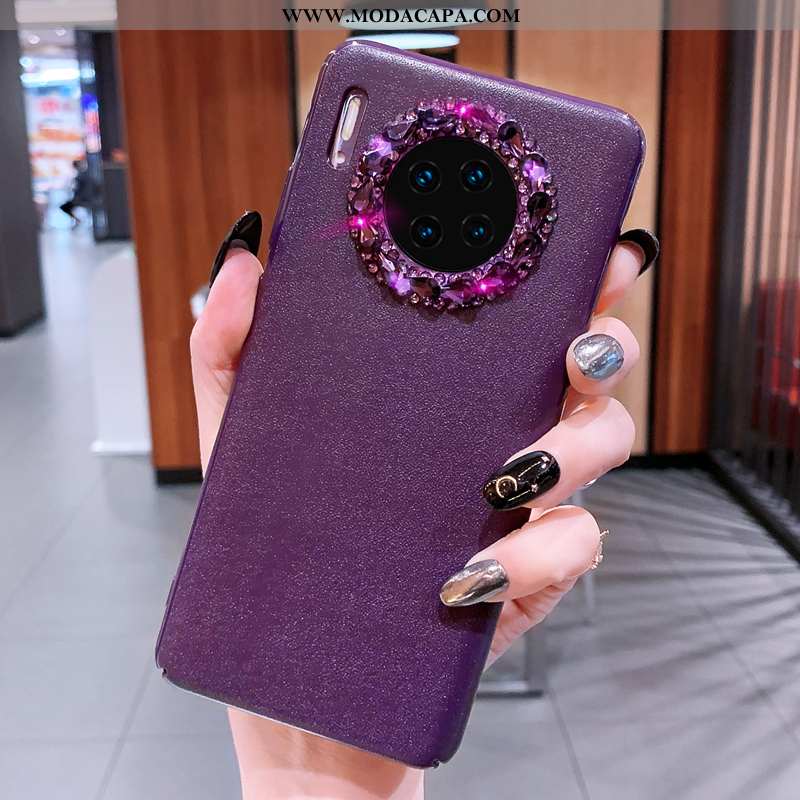 Capas Huawei Mate 30 Pro Luxo Frente Couro Vermelho Strass Telemóvel Criativas Promoção