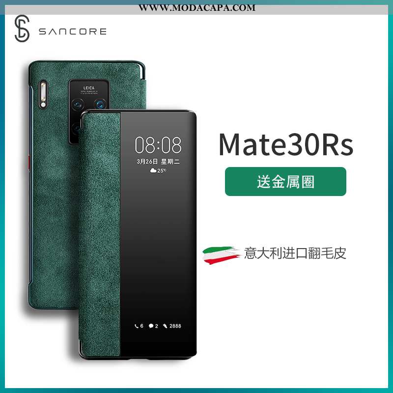 Capas Huawei Mate 30 Rs Tendencia Casaco De Pele Protetoras Verde Telemóvel Cover Cases Comprar