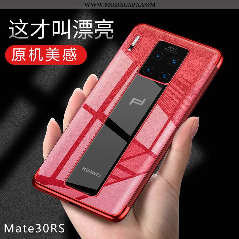 Capa Huawei Mate 30 Rs Transparente Telemóvel Soft Vermelho Slim Capas Antiqueda Online