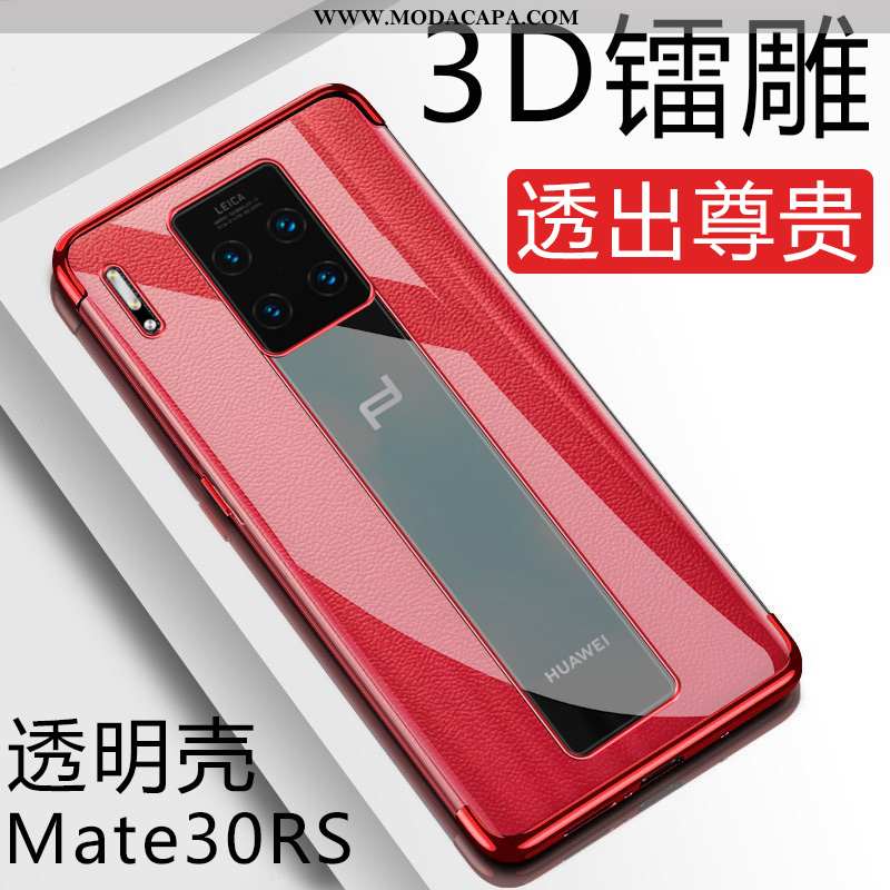 Capa Huawei Mate 30 Rs Transparente Telemóvel Soft Vermelho Slim Capas Antiqueda Online