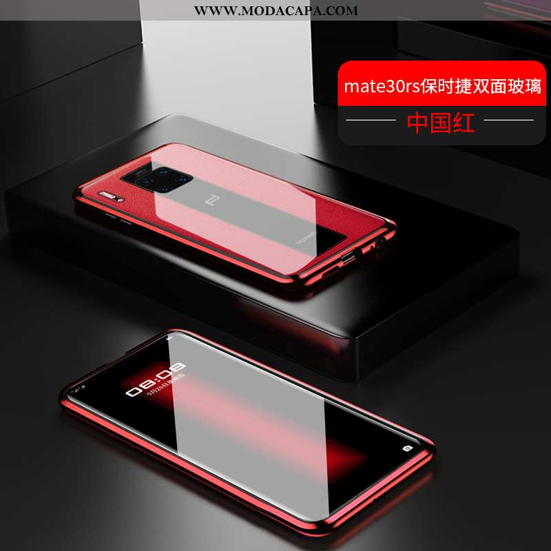 Capas Huawei Mate 30 Rs Transparente Telemóvel Dupla Face Vidro De Grau Vermelho Comprar