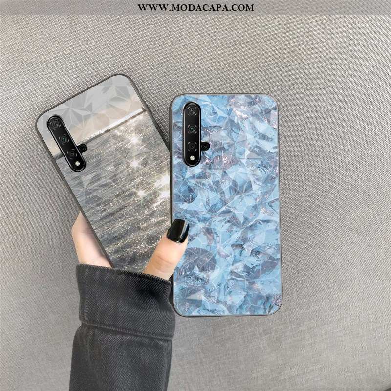 Capa Huawei Nova 5t Soft Quadriculada Capas Azul Vermelho Diamond Telemóvel Barato