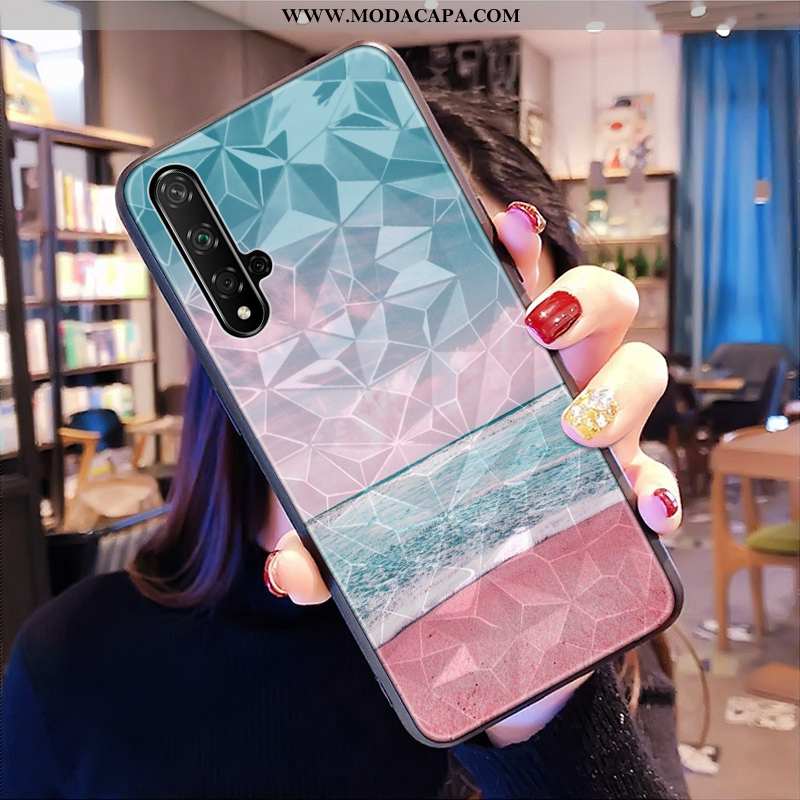 Capas Huawei Nova 5t Quadriculada Diamante Vermelho Verde Telemóvel Pequena Venda