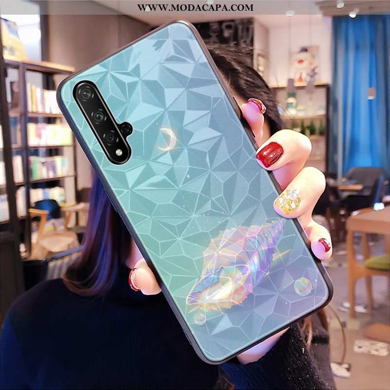 Capas Huawei Nova 5t Quadriculada Diamante Vermelho Verde Telemóvel Pequena Venda