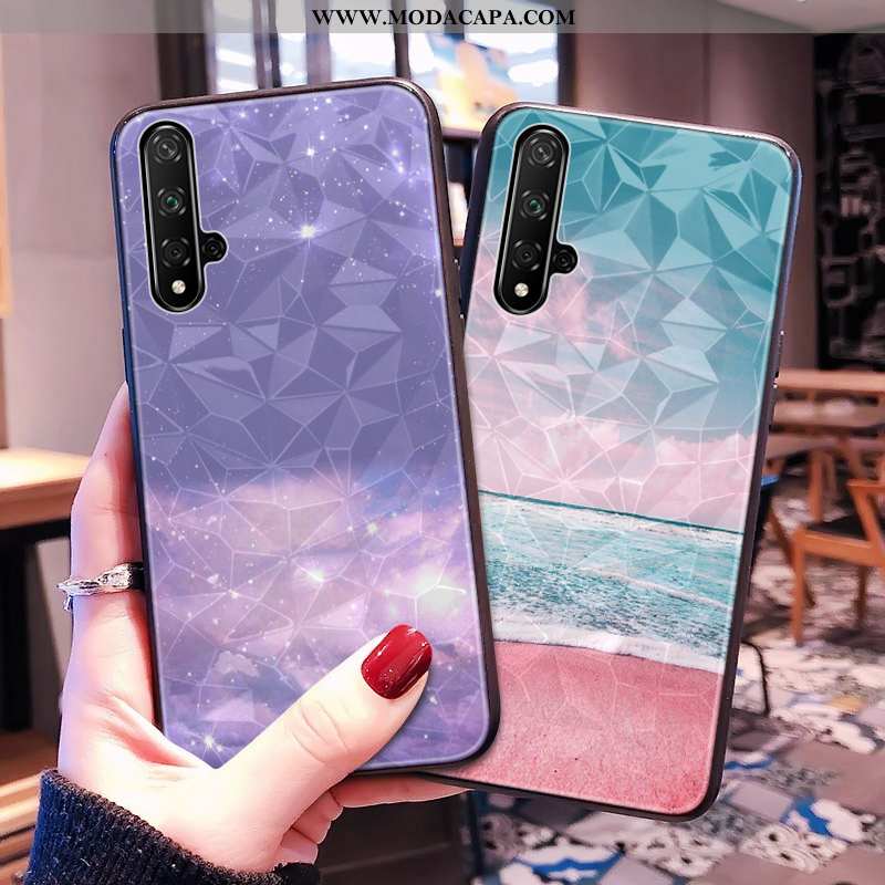 Capas Huawei Nova 5t Quadriculada Diamante Vermelho Verde Telemóvel Pequena Venda