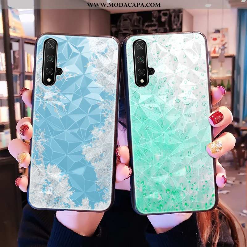 Capas Huawei Nova 5t Quadriculada Diamante Vermelho Verde Telemóvel Pequena Venda