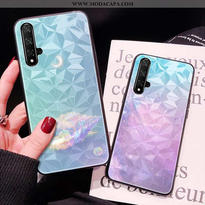 Capas Huawei Nova 5t Quadriculada Diamante Vermelho Verde Telemóvel Pequena Venda