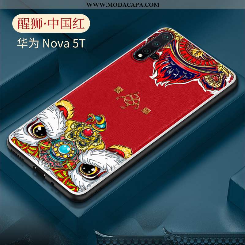 Capas Huawei Nova 5t Slim Silicone Cases Criativas Malha Antiqueda Telemóvel Barato