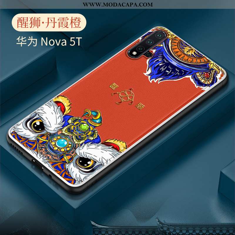 Capas Huawei Nova 5t Slim Silicone Cases Criativas Malha Antiqueda Telemóvel Barato