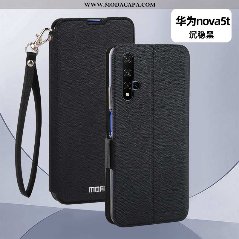 Capa Huawei Nova 5t Soft Cases Preto Couro Completa Silicone Capas Online
