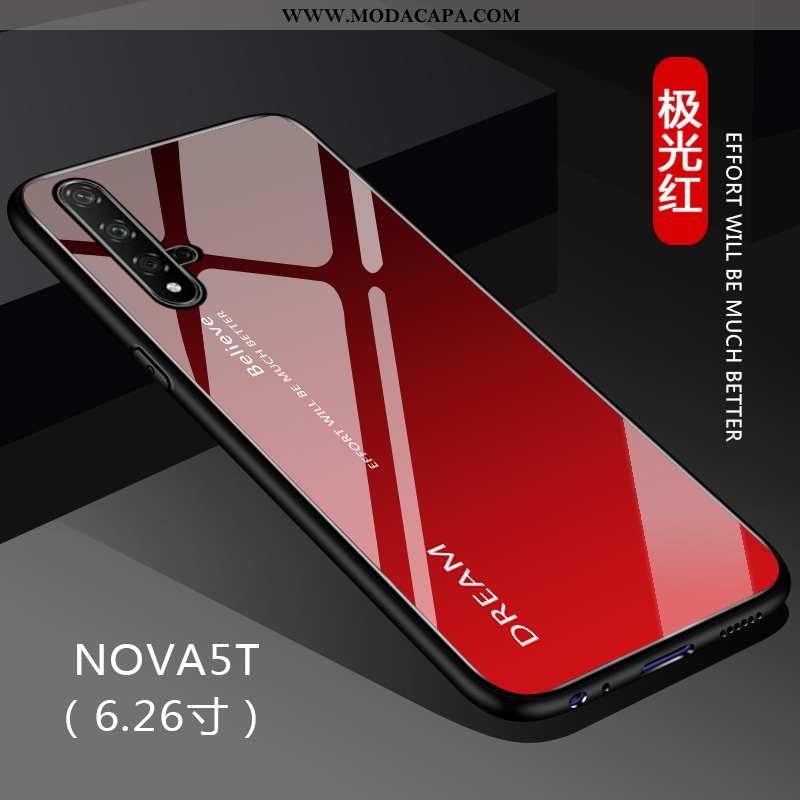 Capas Huawei Nova 5t Vidro Cases Antiqueda Vermelho Costume Lisas Gradiente Venda
