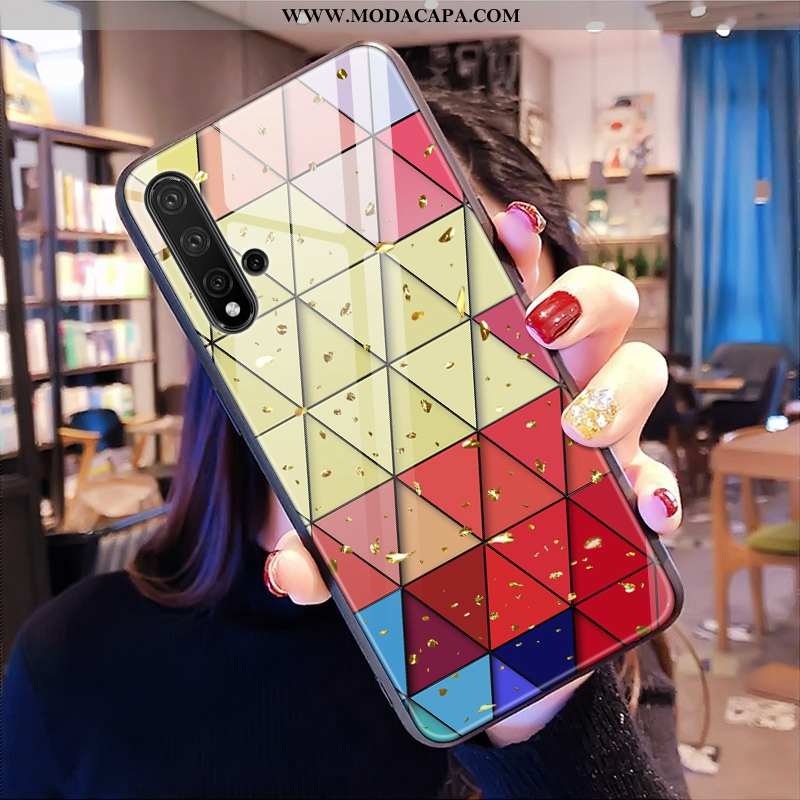 Capas Huawei Nova 5t Estiloso Cases Personalizada Protetoras Completa Malha Vidro Barato