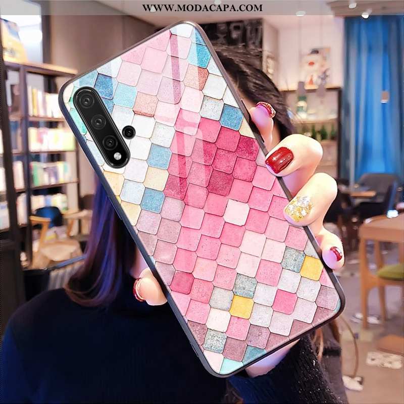 Capas Huawei Nova 5t Estiloso Cases Personalizada Protetoras Completa Malha Vidro Barato