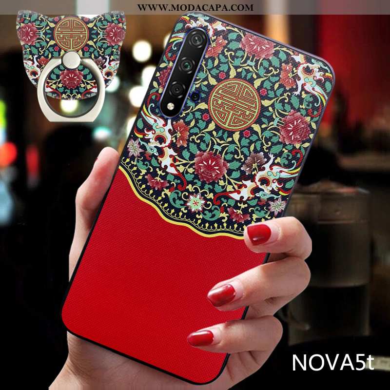 Capas Huawei Nova 5t Silicone Midi Tendencia Suporte Cases Telemóvel Cordao Comprar