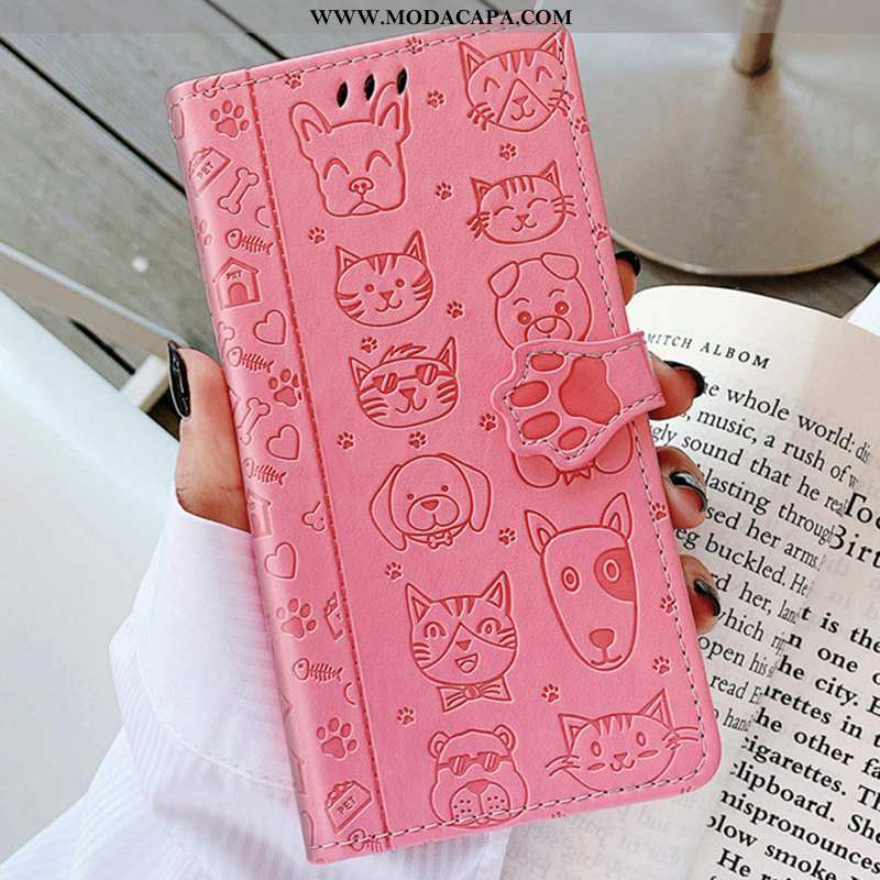 Capa Huawei Nova 5t Couro Cases Capas Antiqueda Bonitos Cachorro Telemóvel Barato