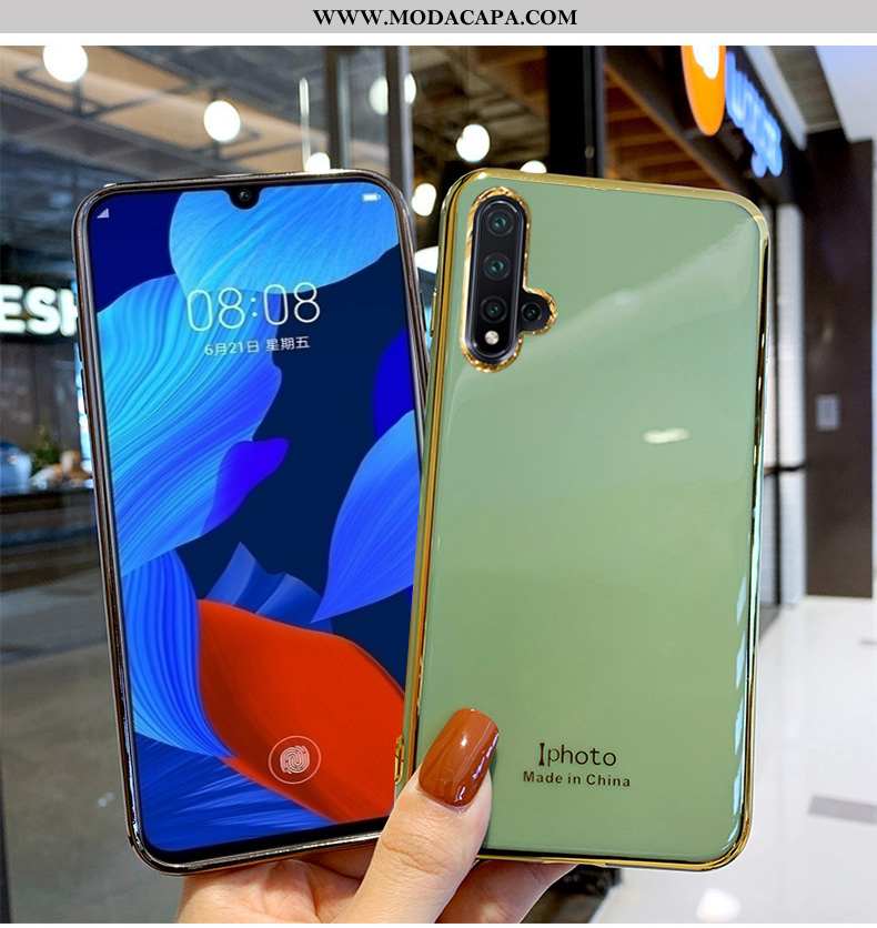 Capas Huawei Nova 5t Tendencia Silicone Telemóvel Protetoras Vermelho Malha Baratas