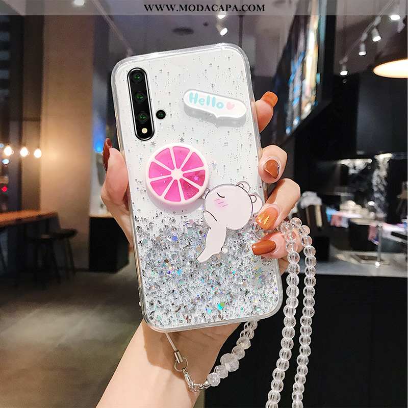 Capa Huawei Nova 5t Soft Desenho Animado Estiloso Protetoras Cases Telemóvel Branco Venda