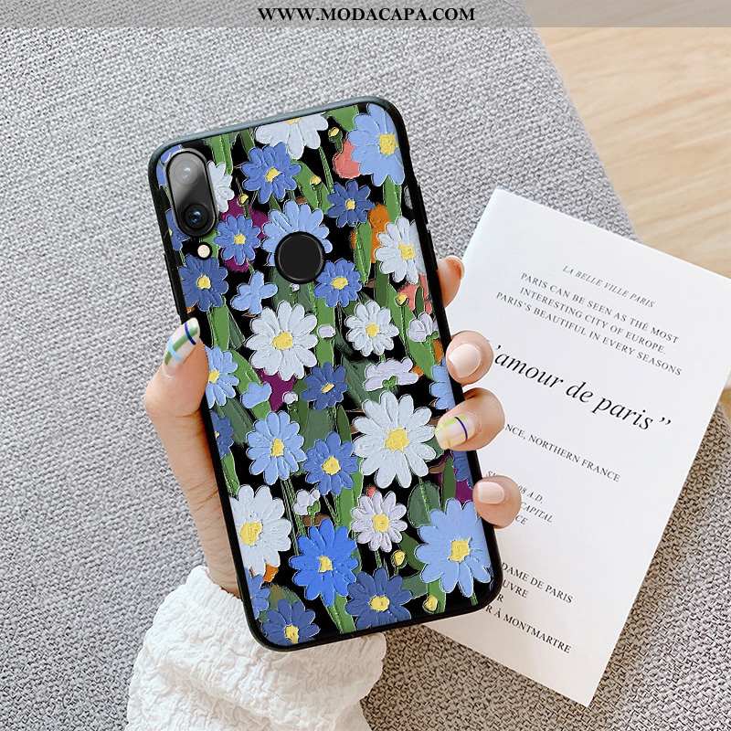 Capas Huawei P Smart 2020 Silicone Floral Soft Antiqueda Novas Telemóvel Fosco Promoção