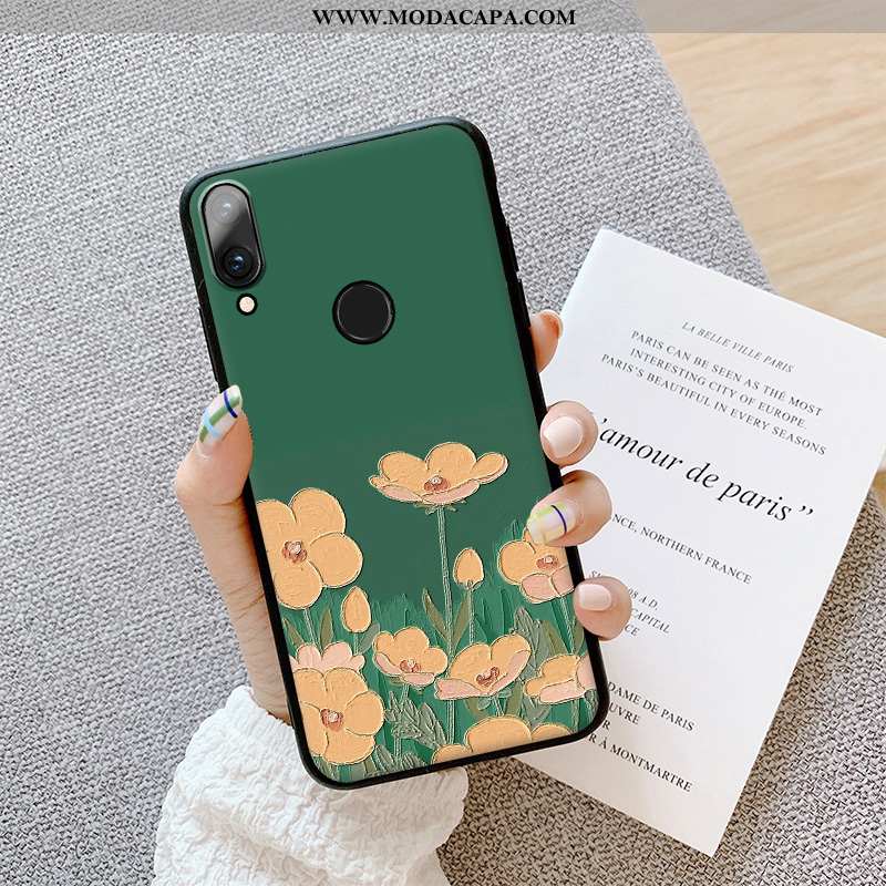 Capas Huawei P Smart 2020 Silicone Floral Soft Antiqueda Novas Telemóvel Fosco Promoção