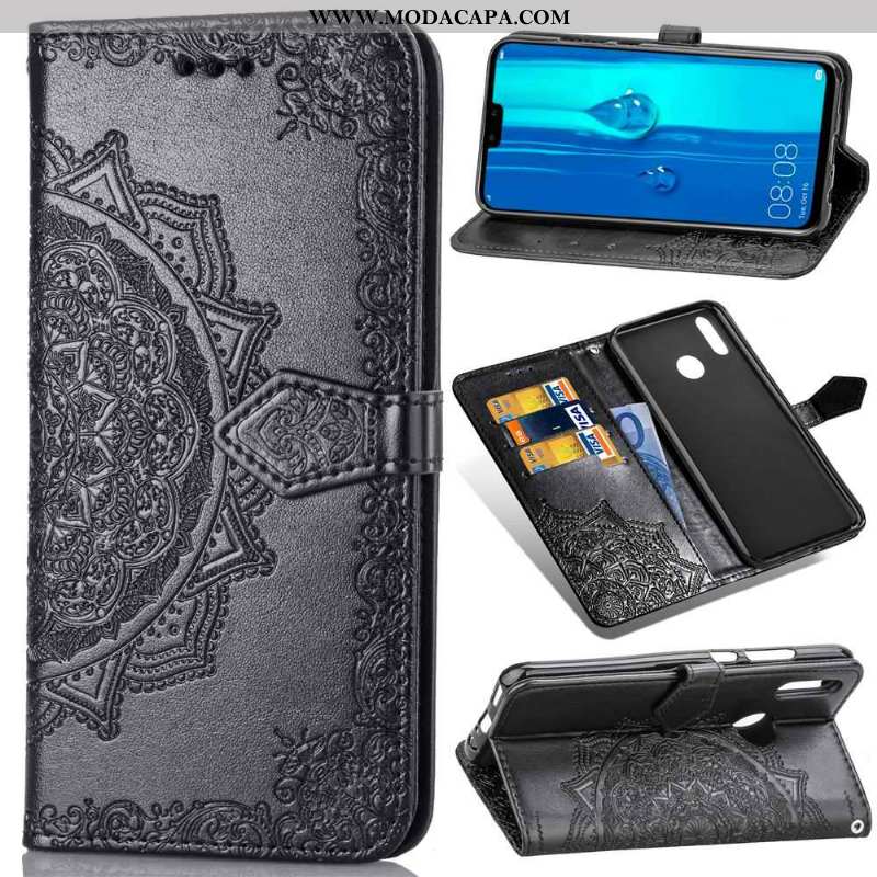 Capas Huawei P Smart+ 2020 Couro Protetoras Telemóvel Cases 2020 Cover Preto Venda