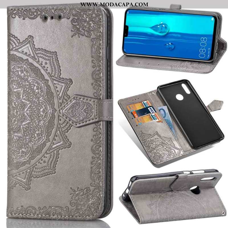 Capas Huawei P Smart+ 2020 Couro Protetoras Telemóvel Cases 2020 Cover Preto Venda