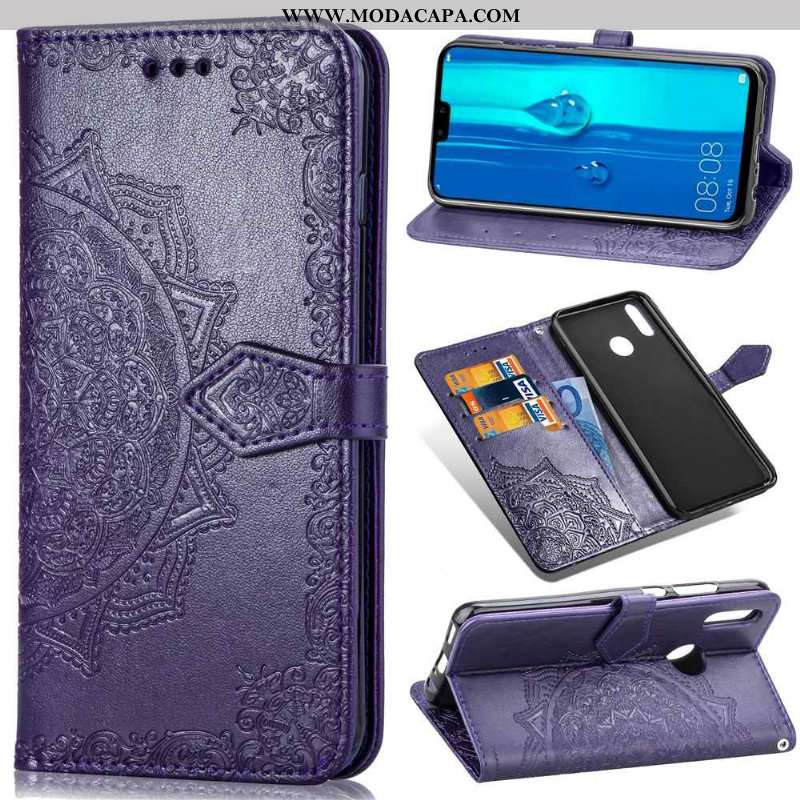 Capas Huawei P Smart+ 2020 Couro Protetoras Telemóvel Cases 2020 Cover Preto Venda