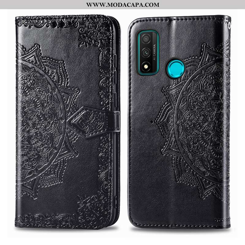 Capa Huawei P Smart 2020 Couro Cinza Antiqueda Telemóvel Cover Capas Cases Barato