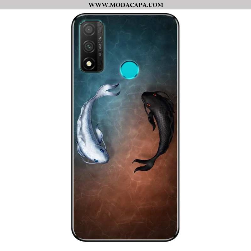 Capas Huawei P Smart 2020 Fosco Azul Antiqueda Pretas Protetoras Cases Baratas