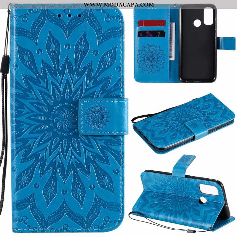 Capas Huawei P Smart 2020 Couro Telemóvel Azul Cases Cover Antiqueda Comprar