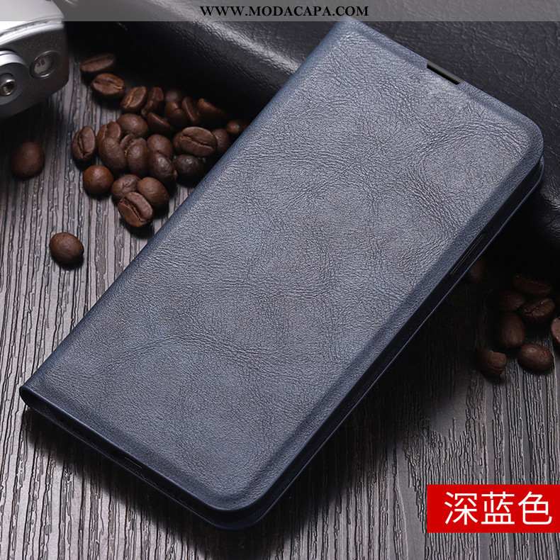Capas Huawei P Smart Soft Azul Escuro Couro Cases Telemóvel Antiqueda Cover Barato