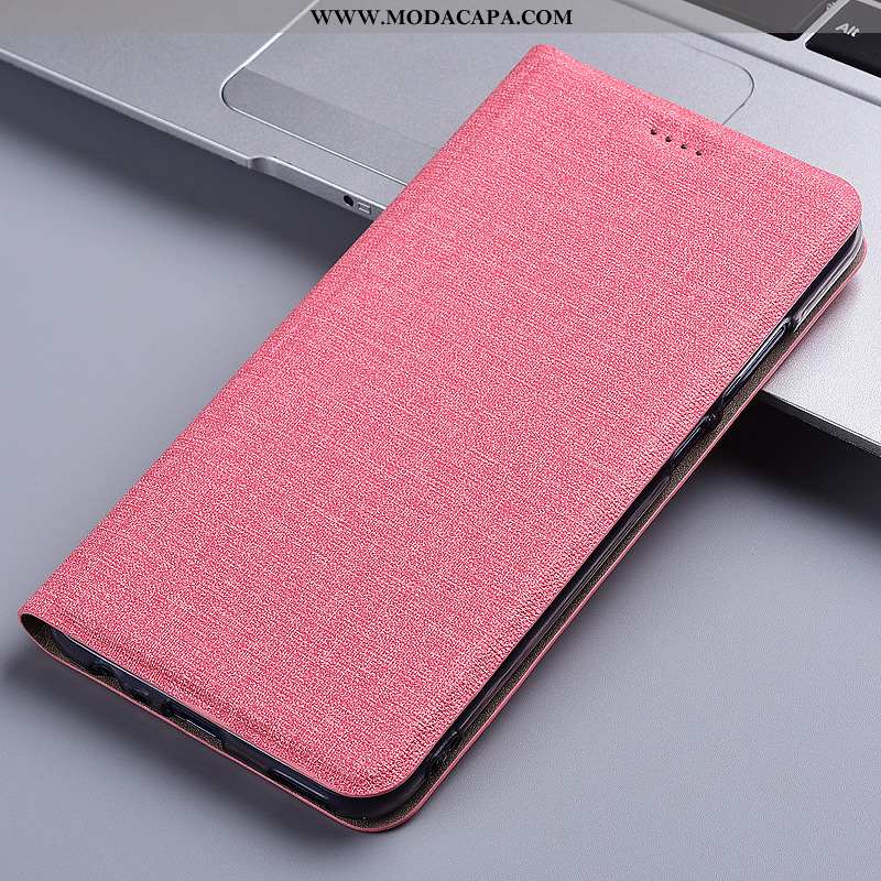 Capas Huawei P Smart Couro Linho 2020 Cases Protetoras Rosa Baratas