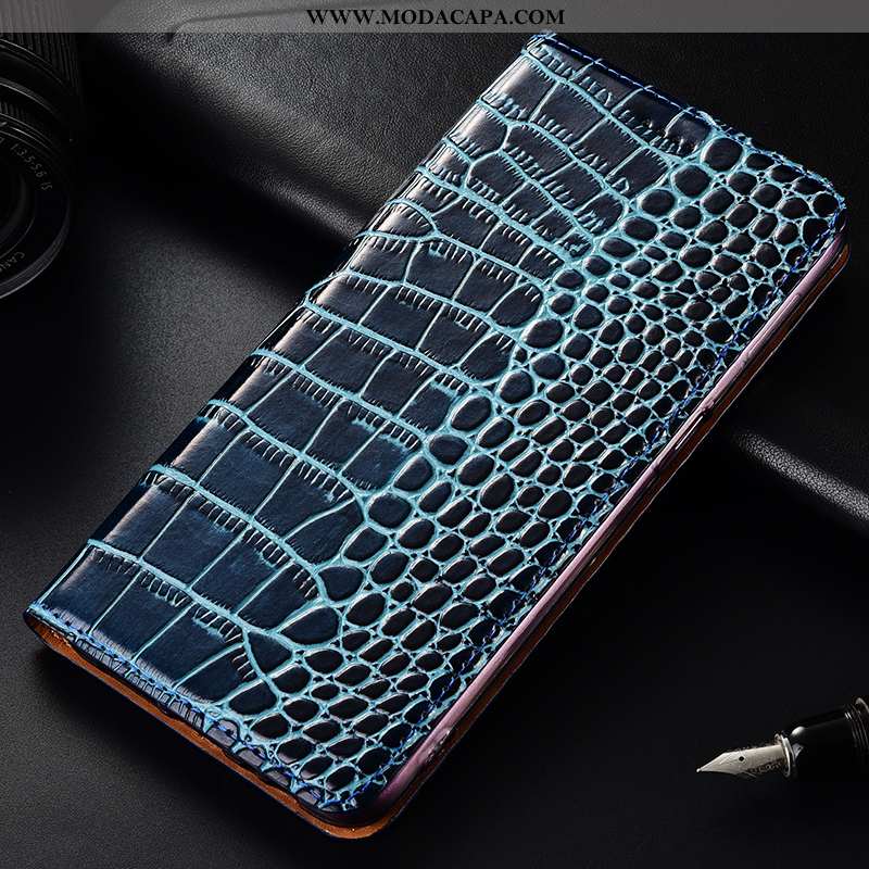 Capas Huawei P Smart Protetoras Crocs Couro 2020 Completa Azul Couro Genuíno Baratas