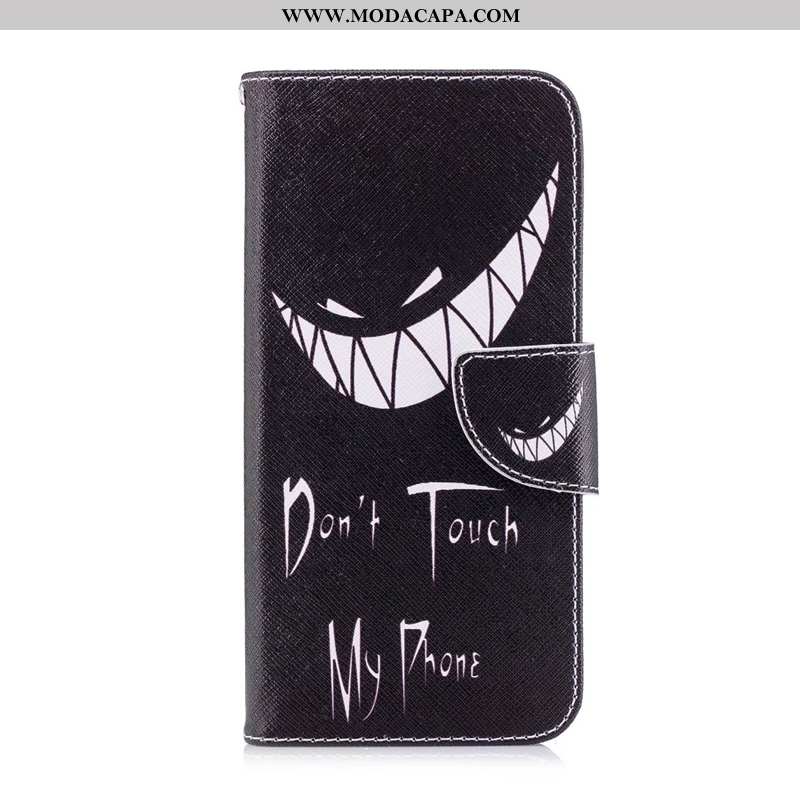 Capa Huawei P Smart Desenho Animado Preto Cover Cases Telemóvel Pintado Couro Online