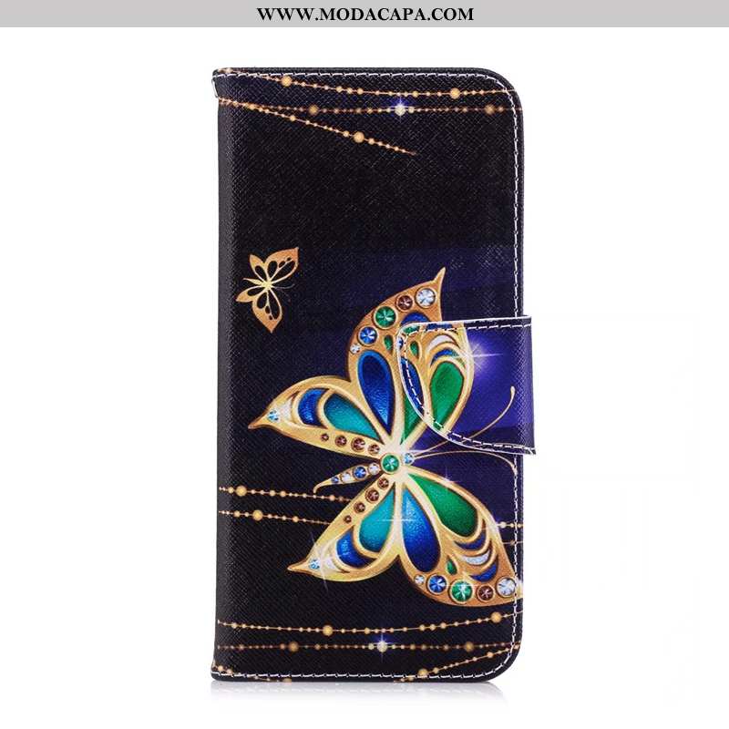 Capa Huawei P Smart Desenho Animado Preto Cover Cases Telemóvel Pintado Couro Online