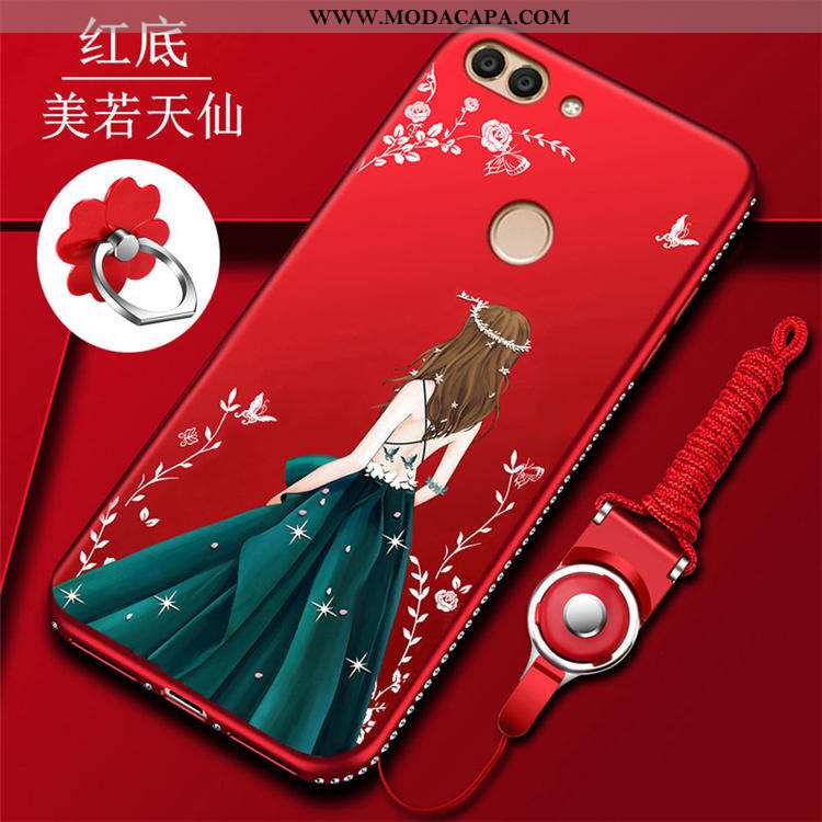 Capa Huawei P Smart Criativas Capas Armação Protetoras Silicone Vermelho Antiqueda Baratas