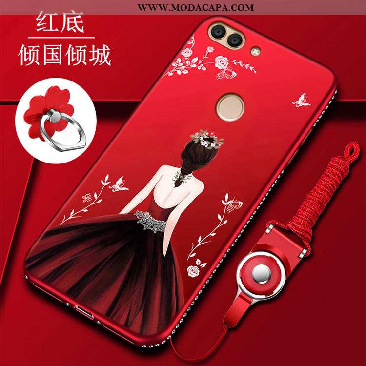 Capa Huawei P Smart Criativas Capas Armação Protetoras Silicone Vermelho Antiqueda Baratas