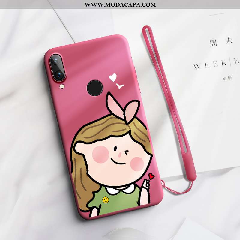 Capa Huawei P Smart+ Silicone Nova Casal Coração Personalizado Capas Minimalista Barato