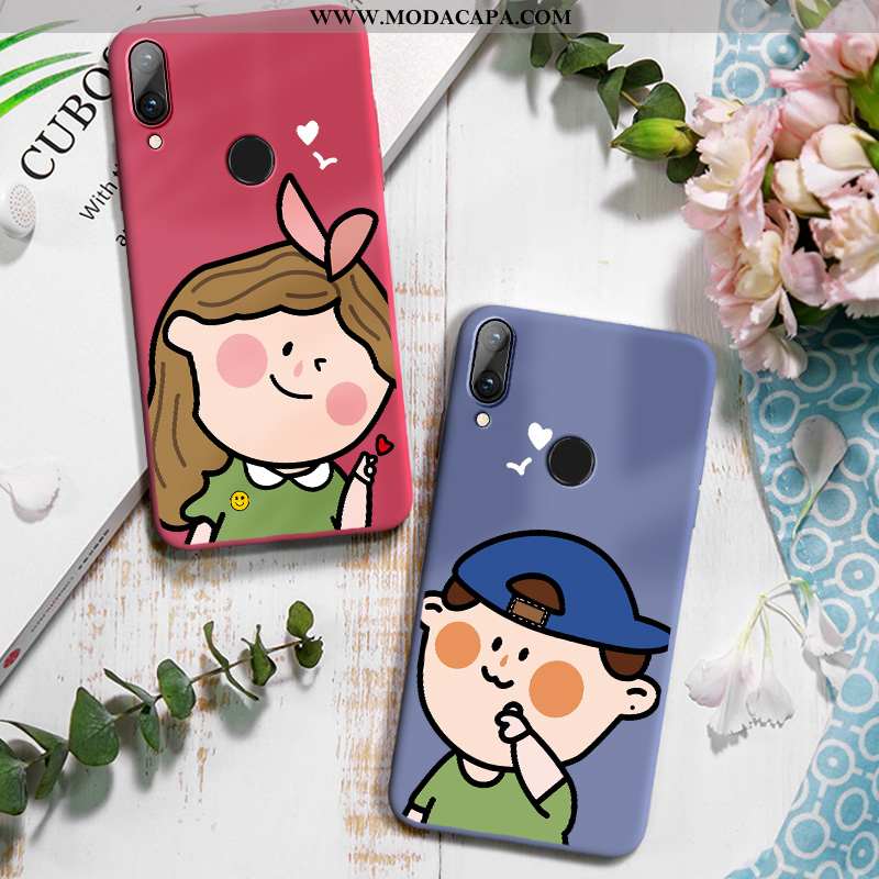 Capa Huawei P Smart+ Silicone Nova Casal Coração Personalizado Capas Minimalista Barato