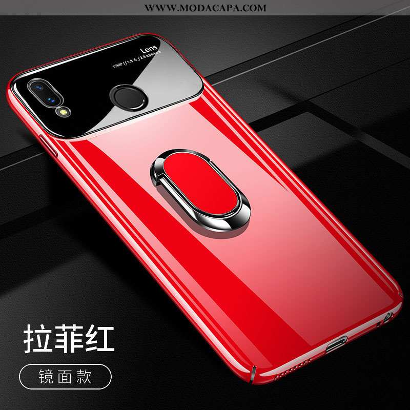 Capa Huawei P Smart+ Slim Vidro Capas Telemóvel Cases Minimalista Vermelho Promoção