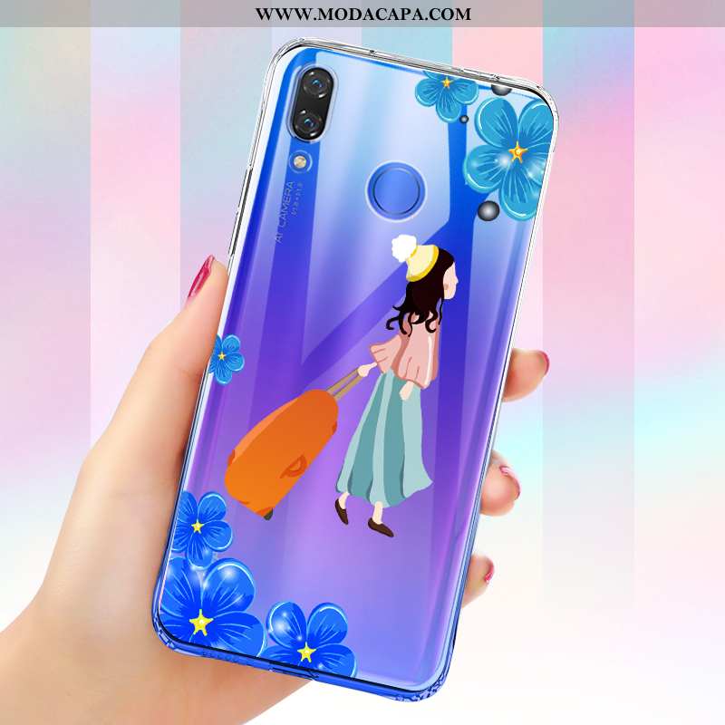 Capa Huawei P Smart+ Soft Transparente Capas Completa Azul Telemóvel Silicone Baratos