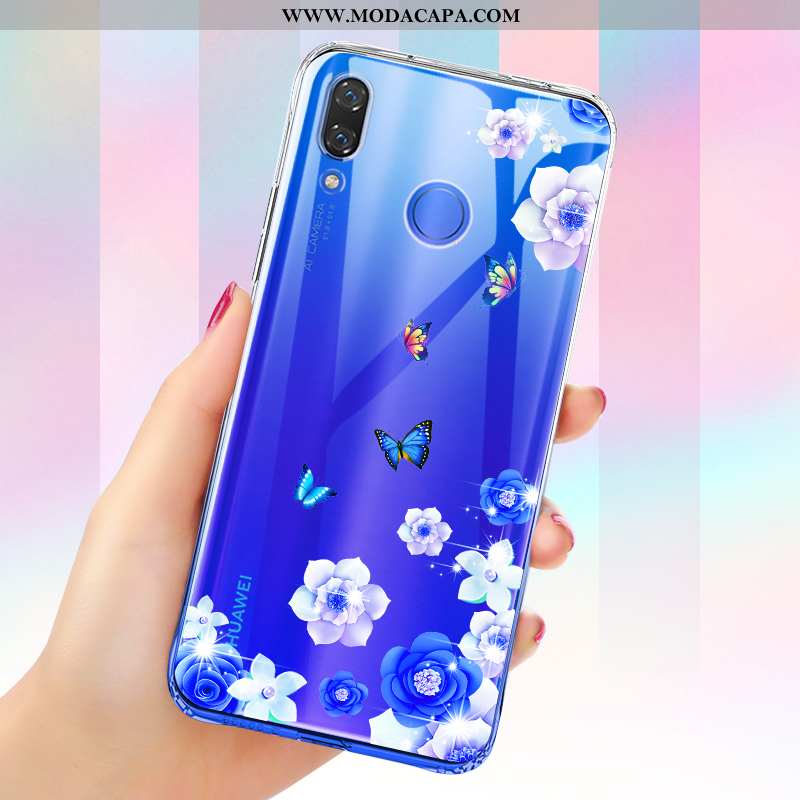 Capa Huawei P Smart+ Soft Transparente Capas Completa Azul Telemóvel Silicone Baratos