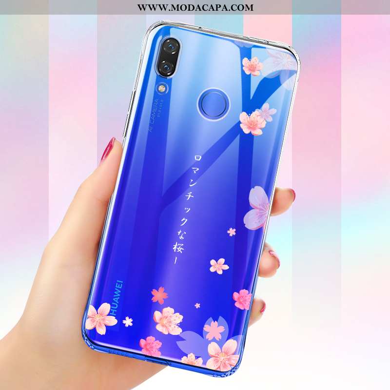 Capa Huawei P Smart+ Soft Transparente Capas Completa Azul Telemóvel Silicone Baratos