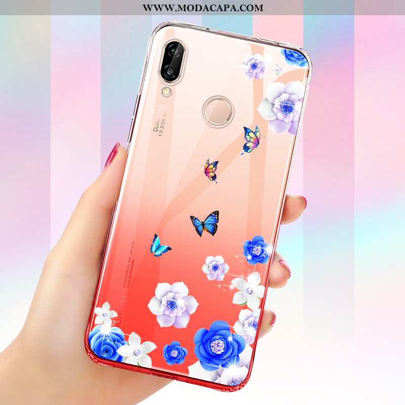 Capa Huawei P Smart+ Soft Transparente Capas Completa Azul Telemóvel Silicone Baratos