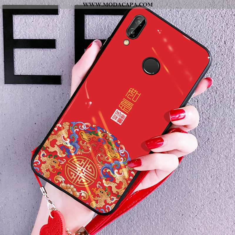 Capa Huawei P Smart+ Soft Palace Protetoras Vermelho Vidro Tendencia Antiqueda Promoção