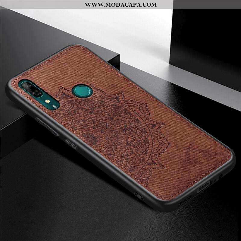 Capa Huawei P Smart Z Criativas Tecido Antiqueda Telemóvel Personalizada Marrom Completa Venda