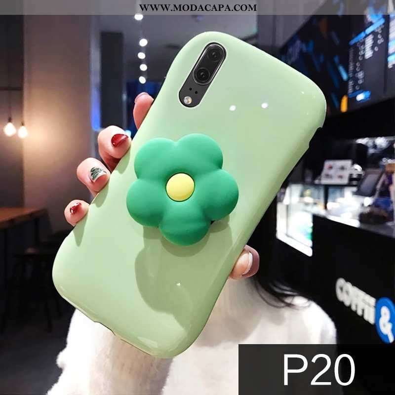 Capas Huawei P20 Tendencia Silicone Antiqueda Telemóvel Suporte Claro Online