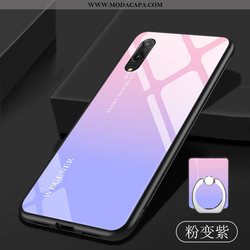 Capa Huawei P20 Soft Roxa Telemóvel Capas Frente Aço Vidro Promoção