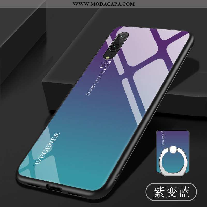 Capa Huawei P20 Soft Roxa Telemóvel Capas Frente Aço Vidro Promoção