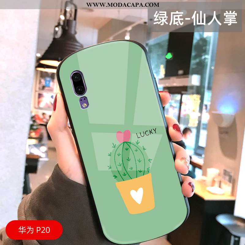 Capa Huawei P20 Criativas Cactus Rosto Oval Capas Resistente Tendencia Dágua Venda