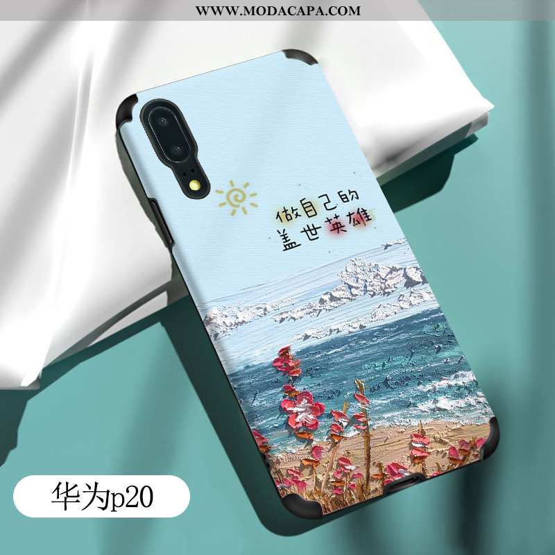 Capas Huawei P20 Silicone Telemóvel Slim Bonitos Soft Verde Promoção